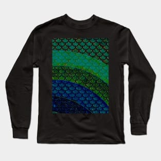 Dark Rainbow Mermaid Scales Long Sleeve T-Shirt